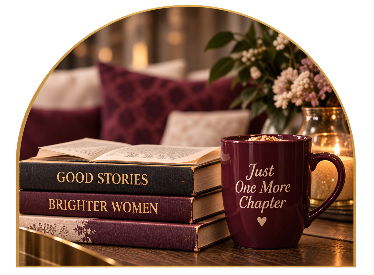Books and a warm reading setting